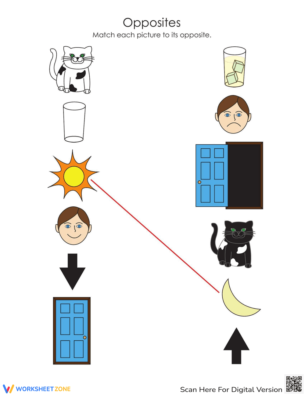 Opposites Matching: This and That Worksheet - Page 1