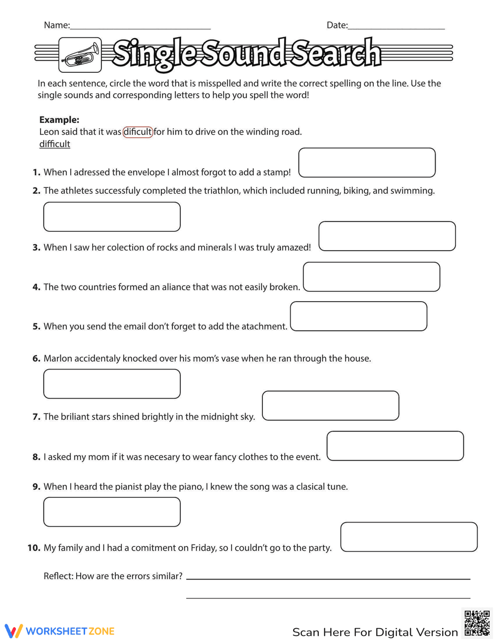 Single Sound Search: Phonics Worksheet - Page 1