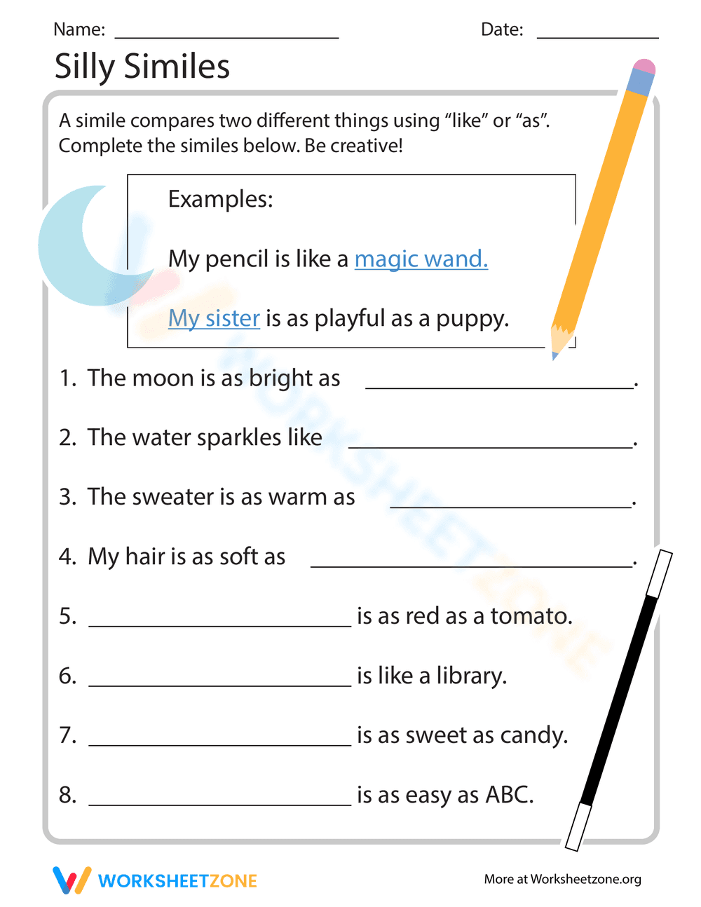 Silly Similes: Creative Language Fun - Page 1