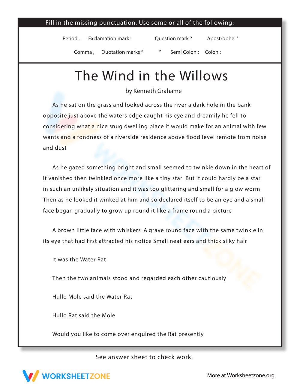 Advanced Punctuation Practice Worksheet - Page 1