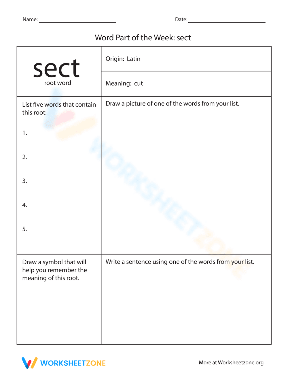 Word Part of the Week: 'Sect' - Page 1