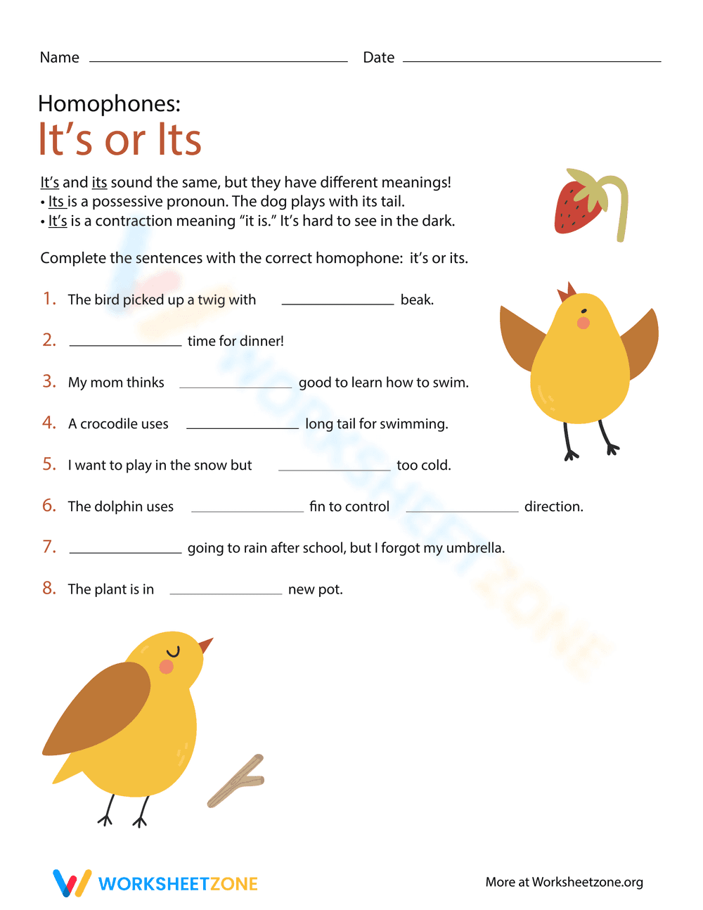 Homophones Grammar Practice - Page 1