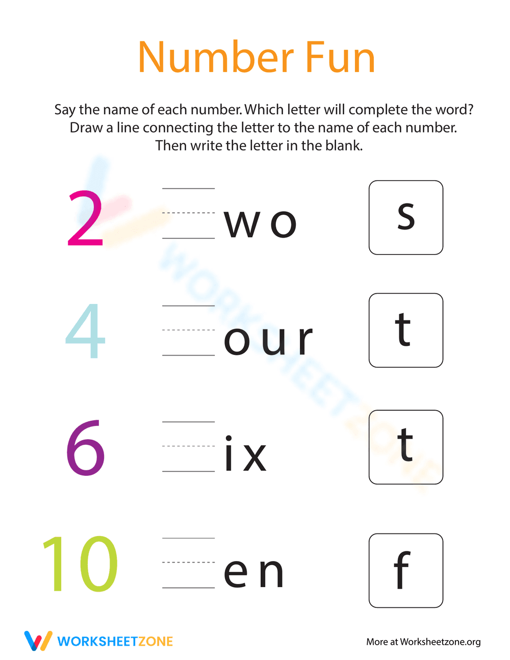 Fill the Blanks: Numbers for Kindergarten - Page 1