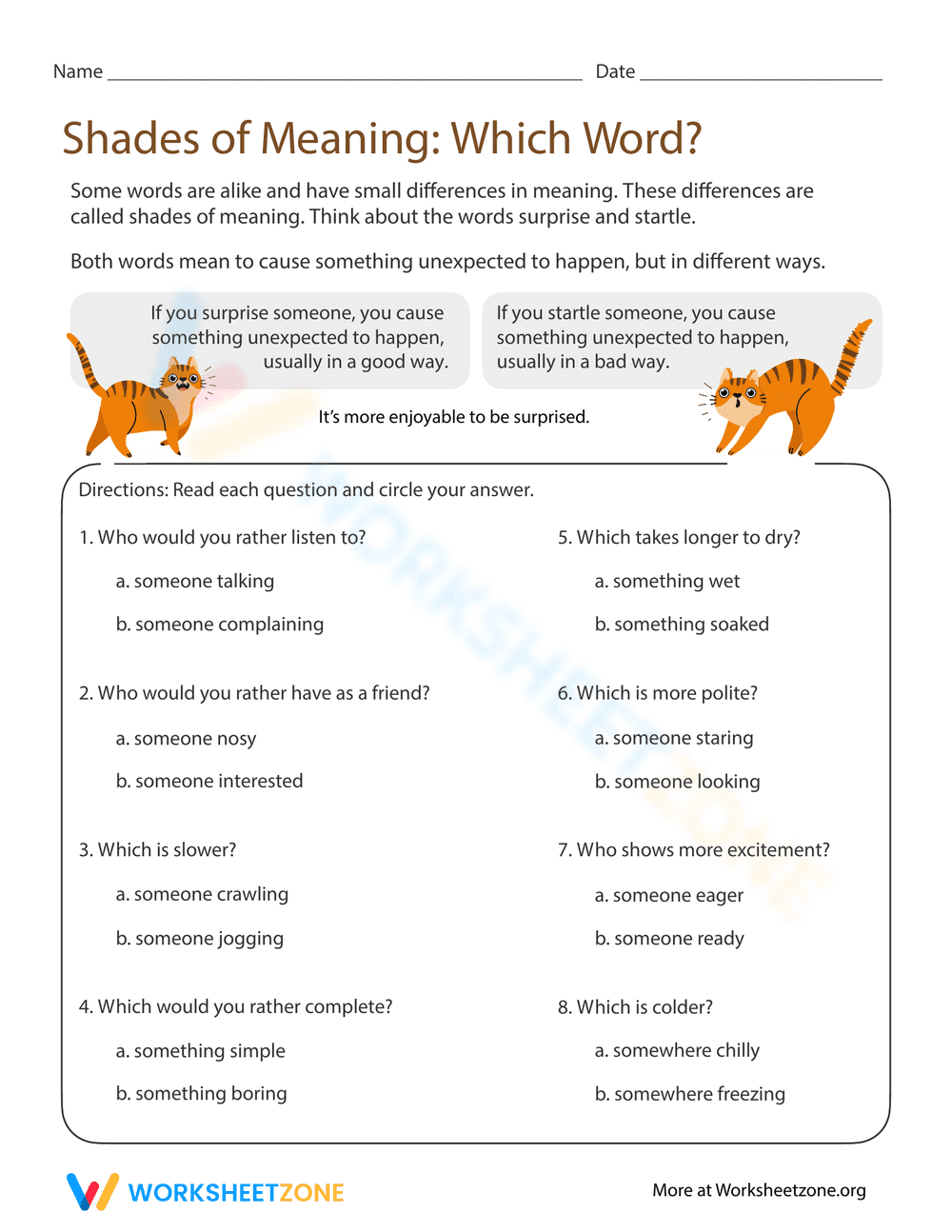 Shades of Meaning: Which Word Fits? - Page 1