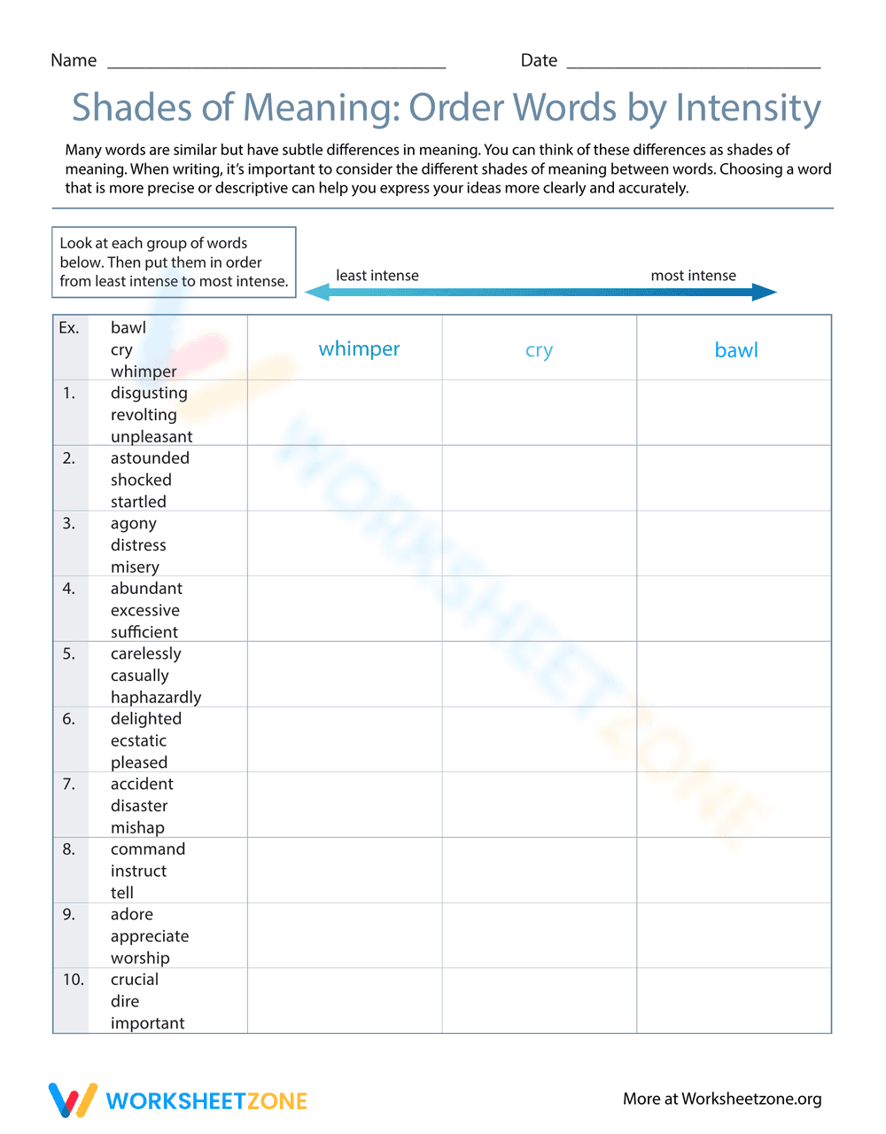 Order Words by Intensity Shades of Meaning - Page 1