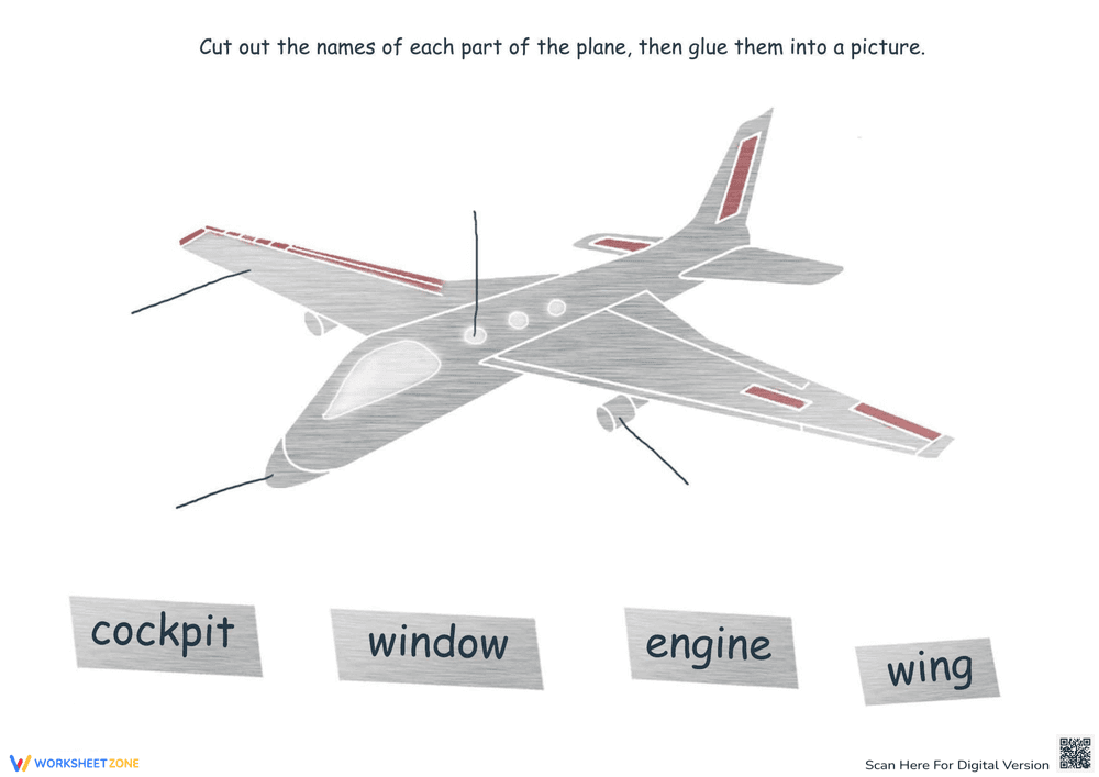 Parts of a Plane For Kids - Page 1