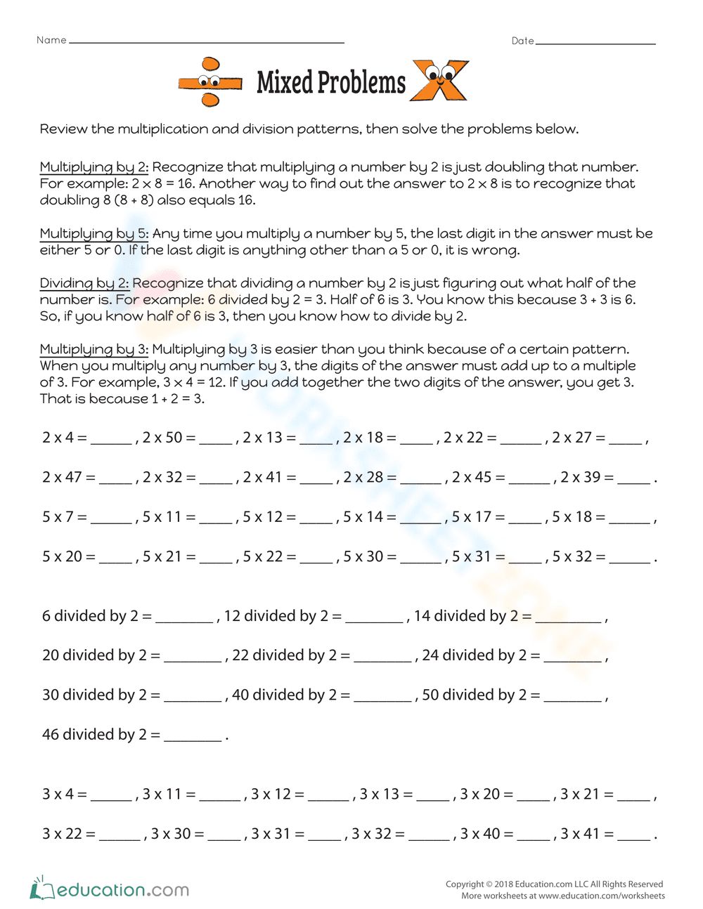 Solve Mixed Math Problems - Page 1
