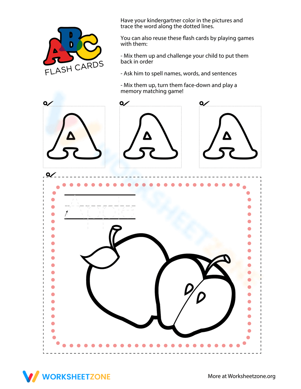 Alphabet Flashcards A Worksheet - Page 1