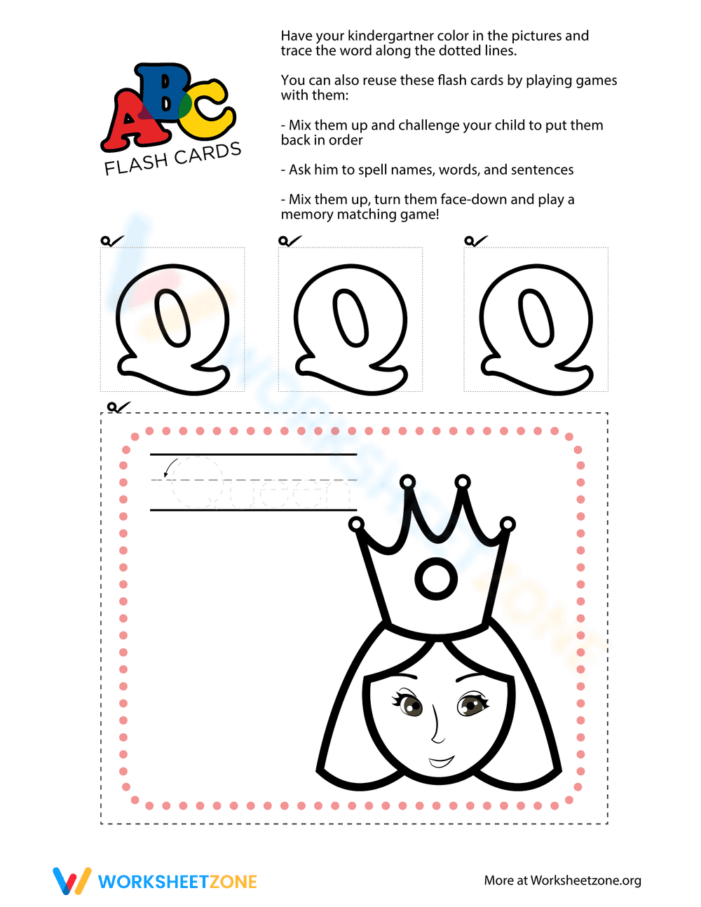 Letter Q Alphabet Flashcard - Page 1