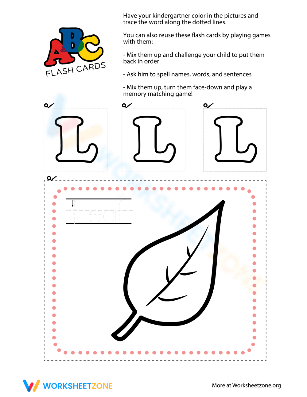 Alphabet Flashcards: Letter L - Page 1