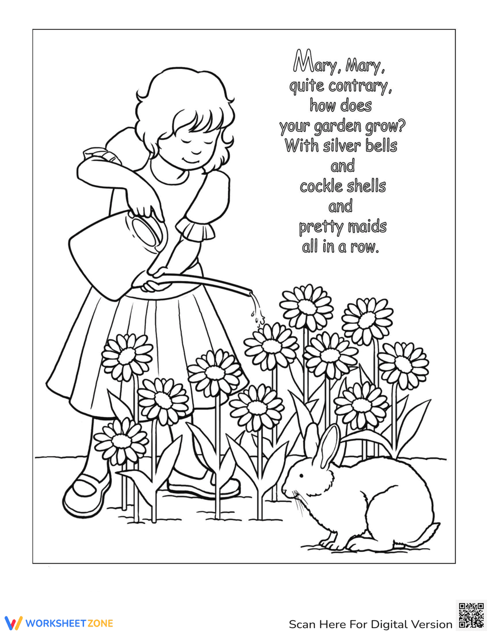 Mary, Mary: Coloring Worksheet - Page 1