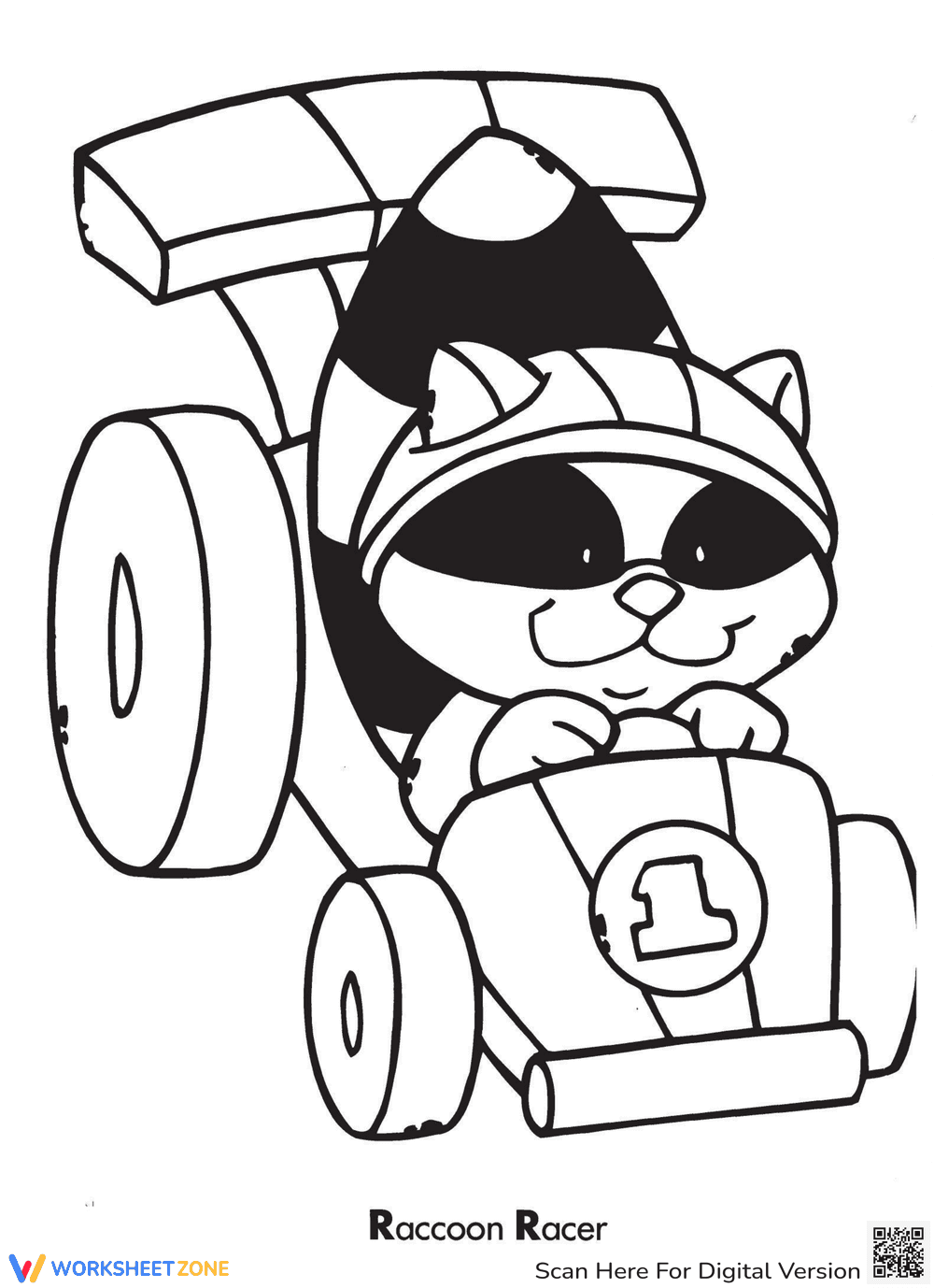 Color Raccoon Racer - Page 1