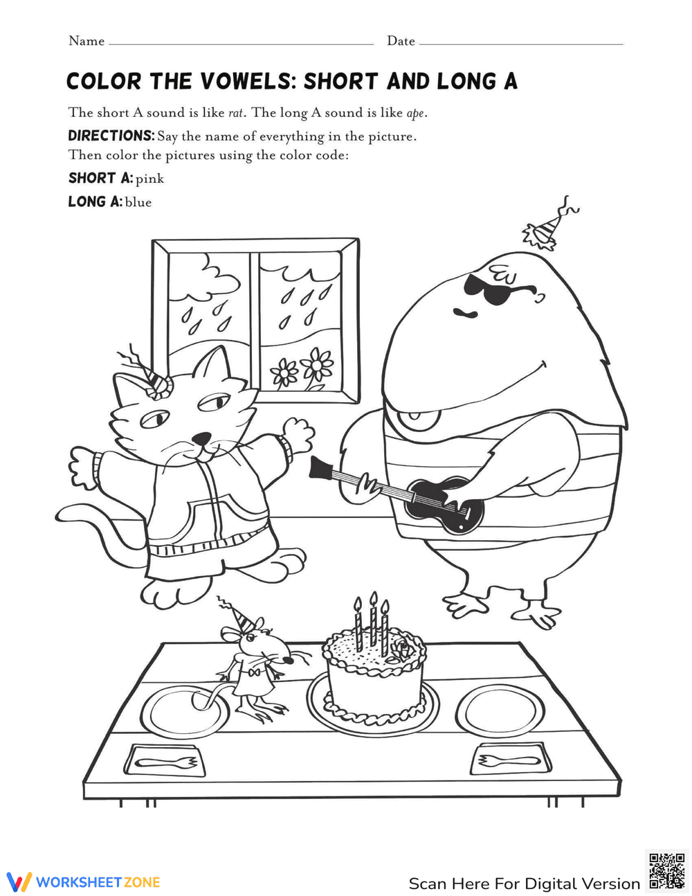 Long and Short Vowels: Learning A - Page 1