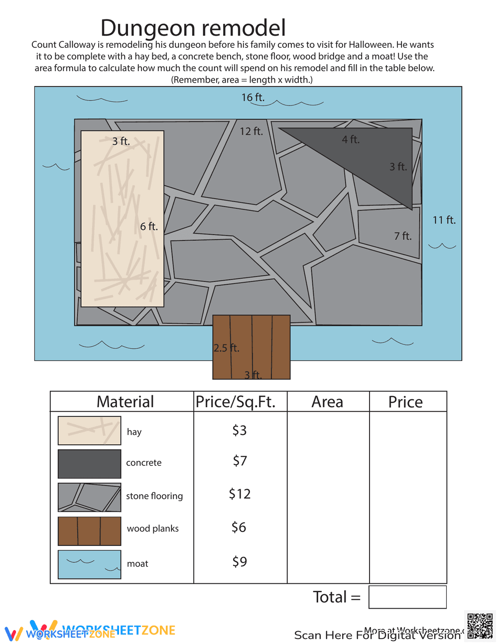 Calculate the Area - Geometry Practice - Page 1