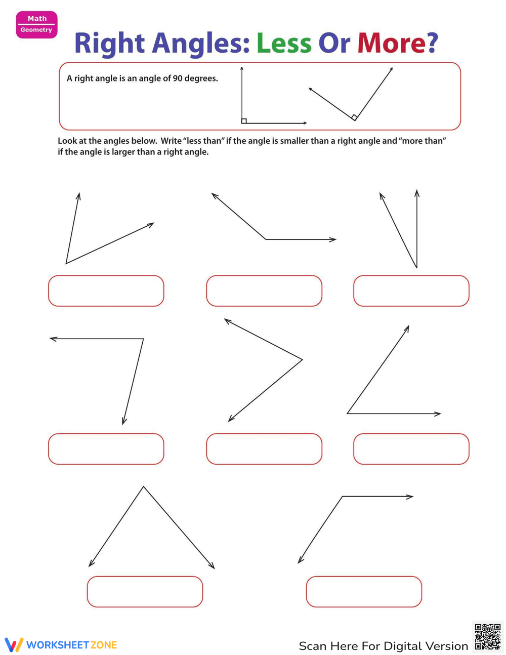 Identify Right Angles - Page 1