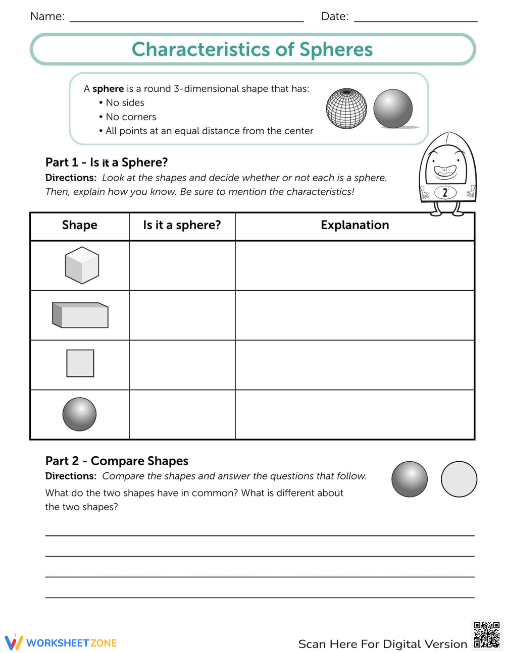 Characteristics of Spheres - Page 1
