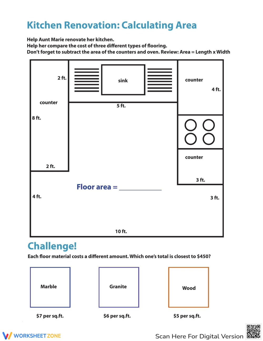 Calculate Area of a Kitchen - Page 1