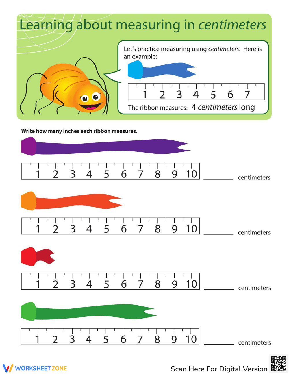 Measure Ribbon in Centimeters - Page 1