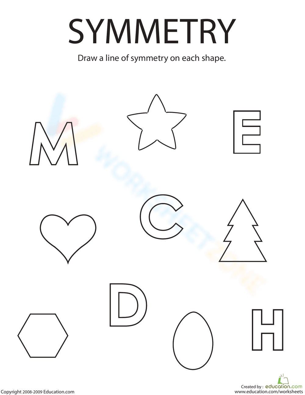 Identifying Lines of Symmetry - Page 1