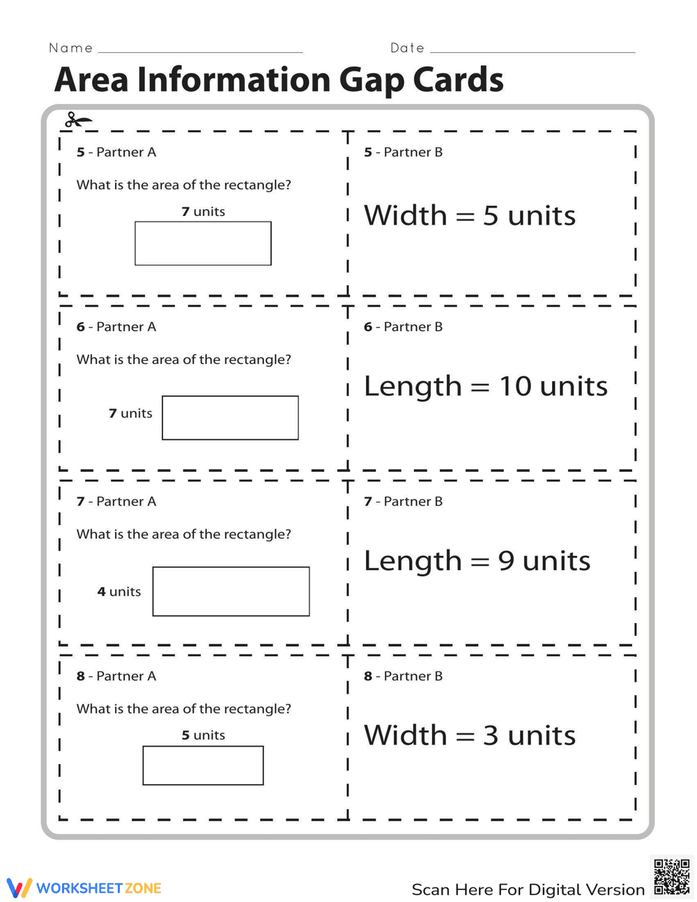 Area Information Gap Cards: Math Activity - Page 3
