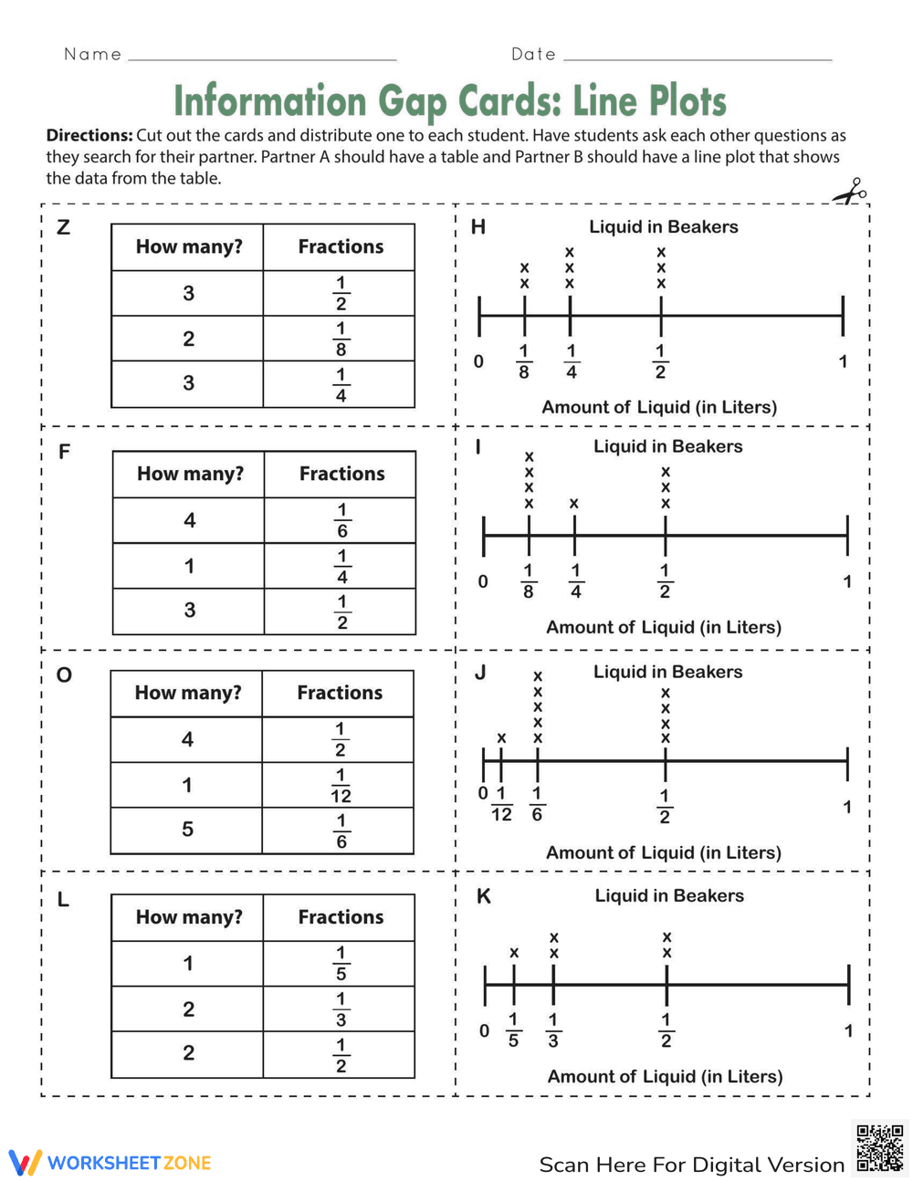 Information Gap Cards: Line Plots - Page 1