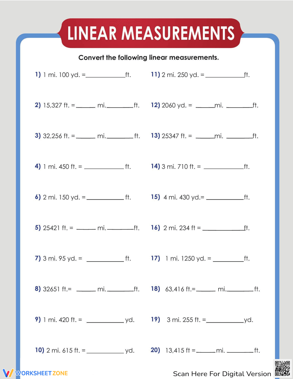 Converting Yards to Feet - Page 1