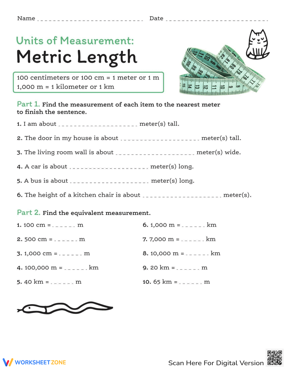 Metric Length Measurement - Page 1