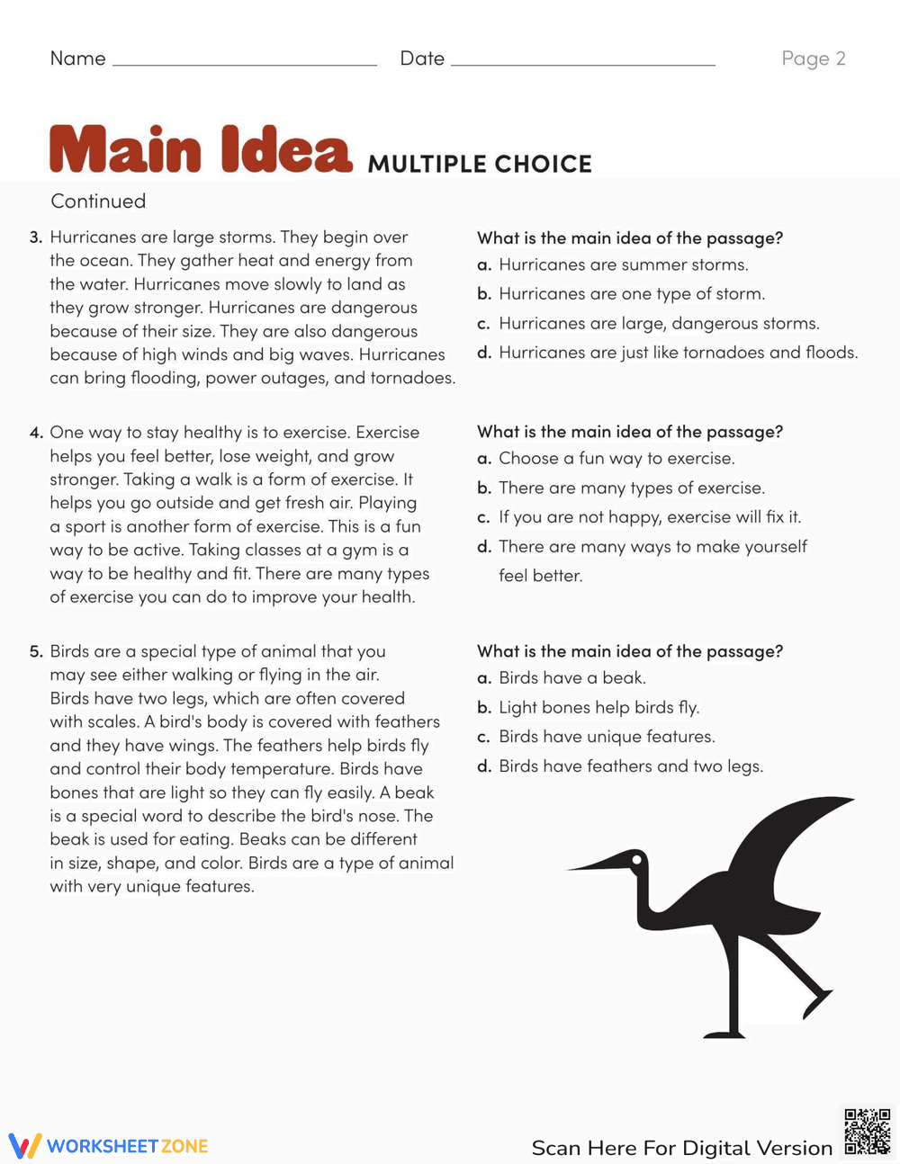Identify the Main Idea with Multiple Choice - Page 2