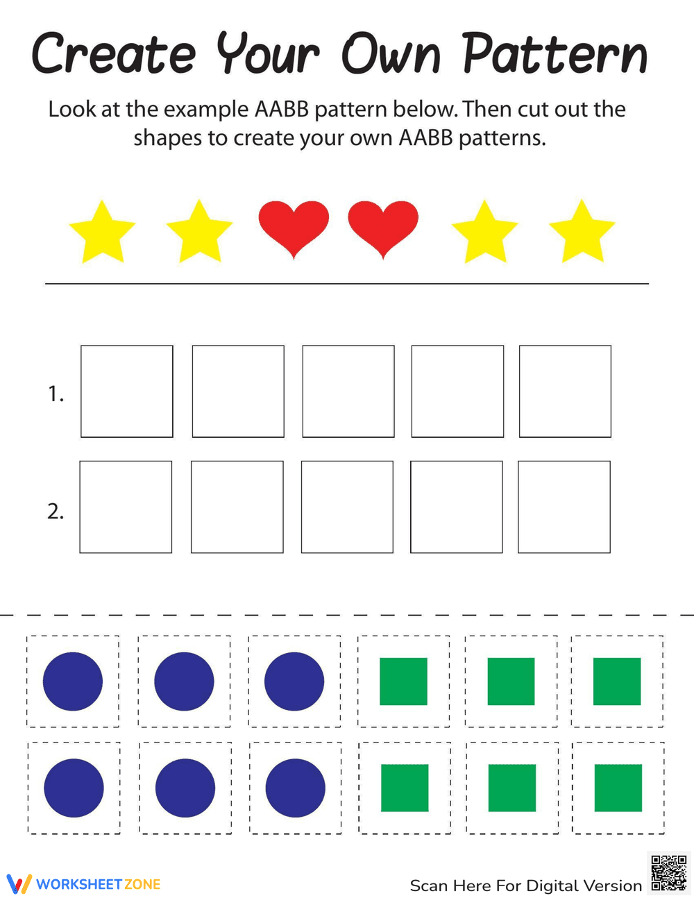 Creating Patterns: Math and Art Worksheet - Page 1