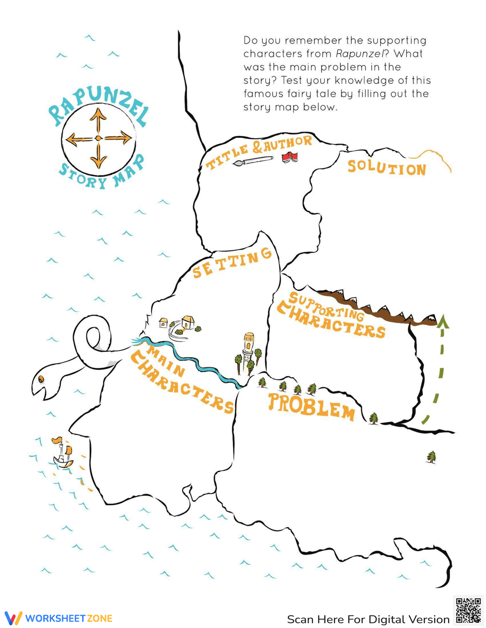 Rapunzel Story Map: Reading Comprehension - Page 1