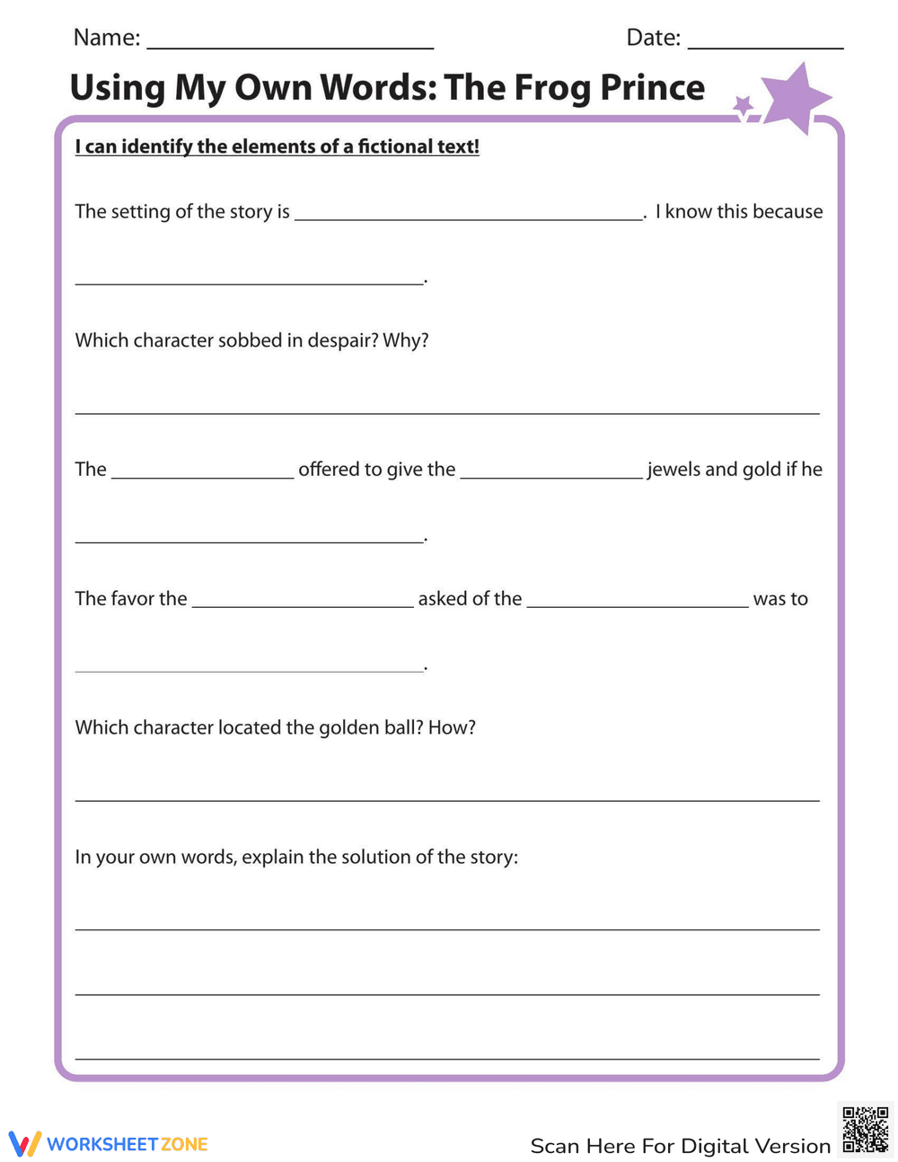 Summarizing 'The Frog Prince' Story - Page 2