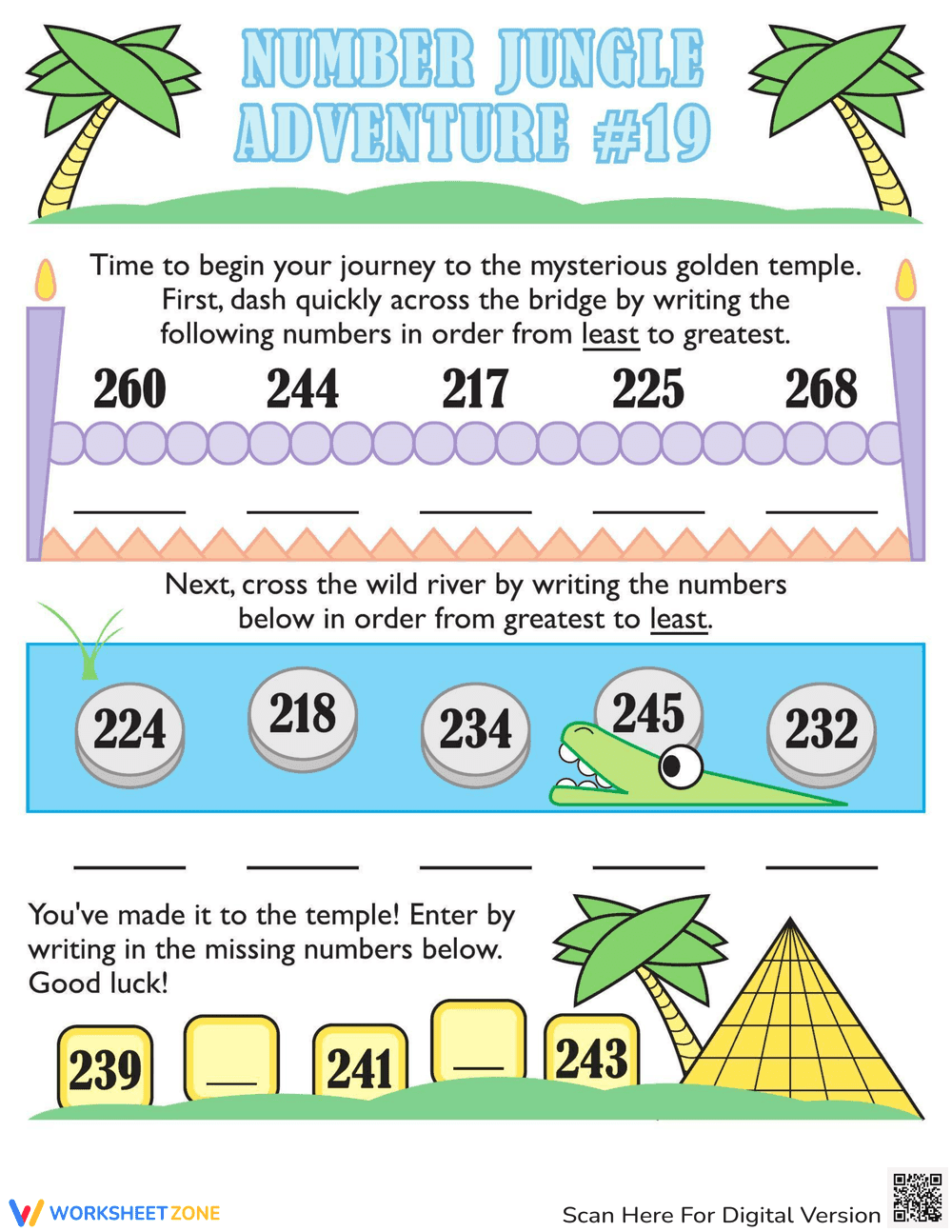 Placing Numbers in Order Activity - Page 1