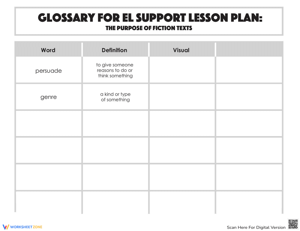 Glossary: The Purpose of Fiction Texts - Page 2