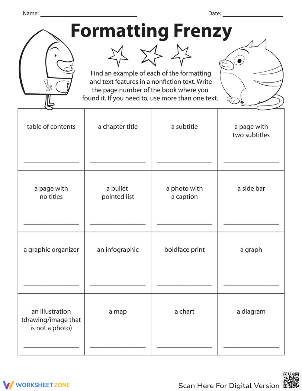 Formatting Frenzy Worksheet - Page 1