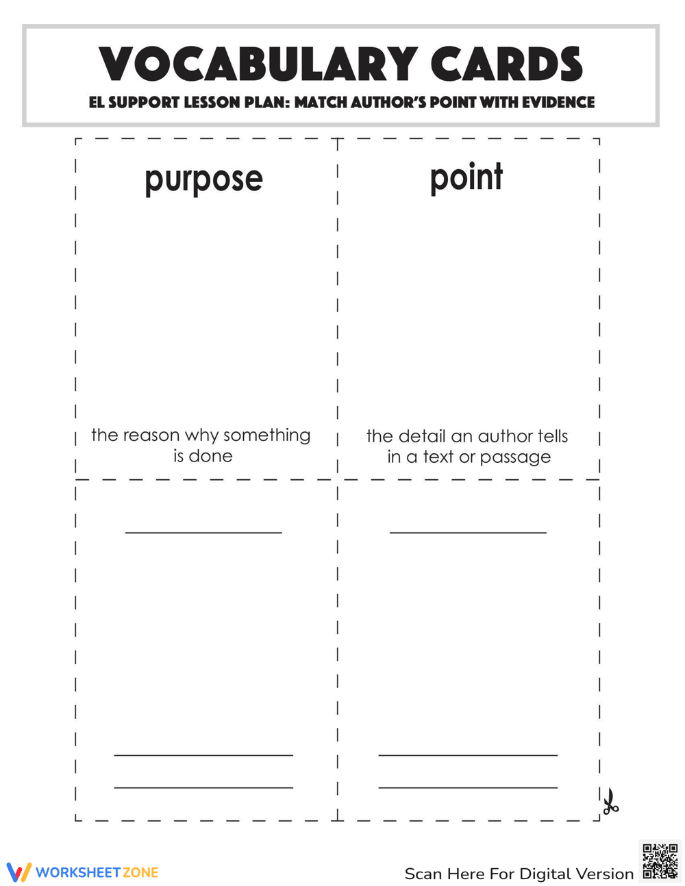 Vocabulary Cards: Match Author's Point - Page 2