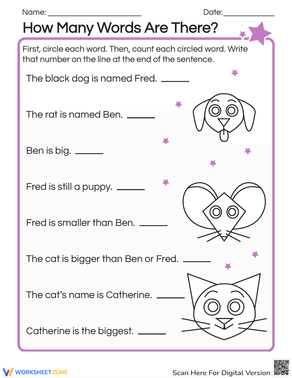How Many Words Are There Worksheet - Page 1