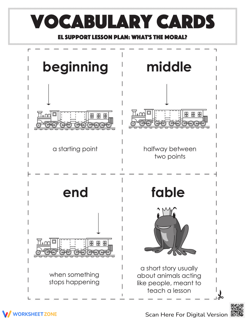 Vocabulary Cards: What's the Moral? - Page 1