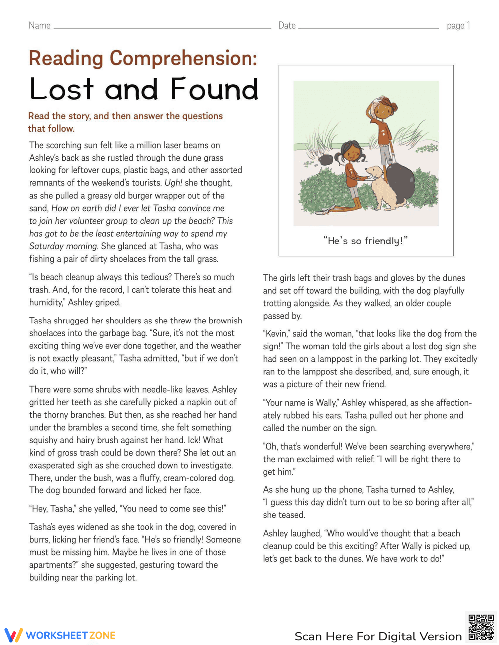 Reading Comprehension: Lost and Found - Page 1