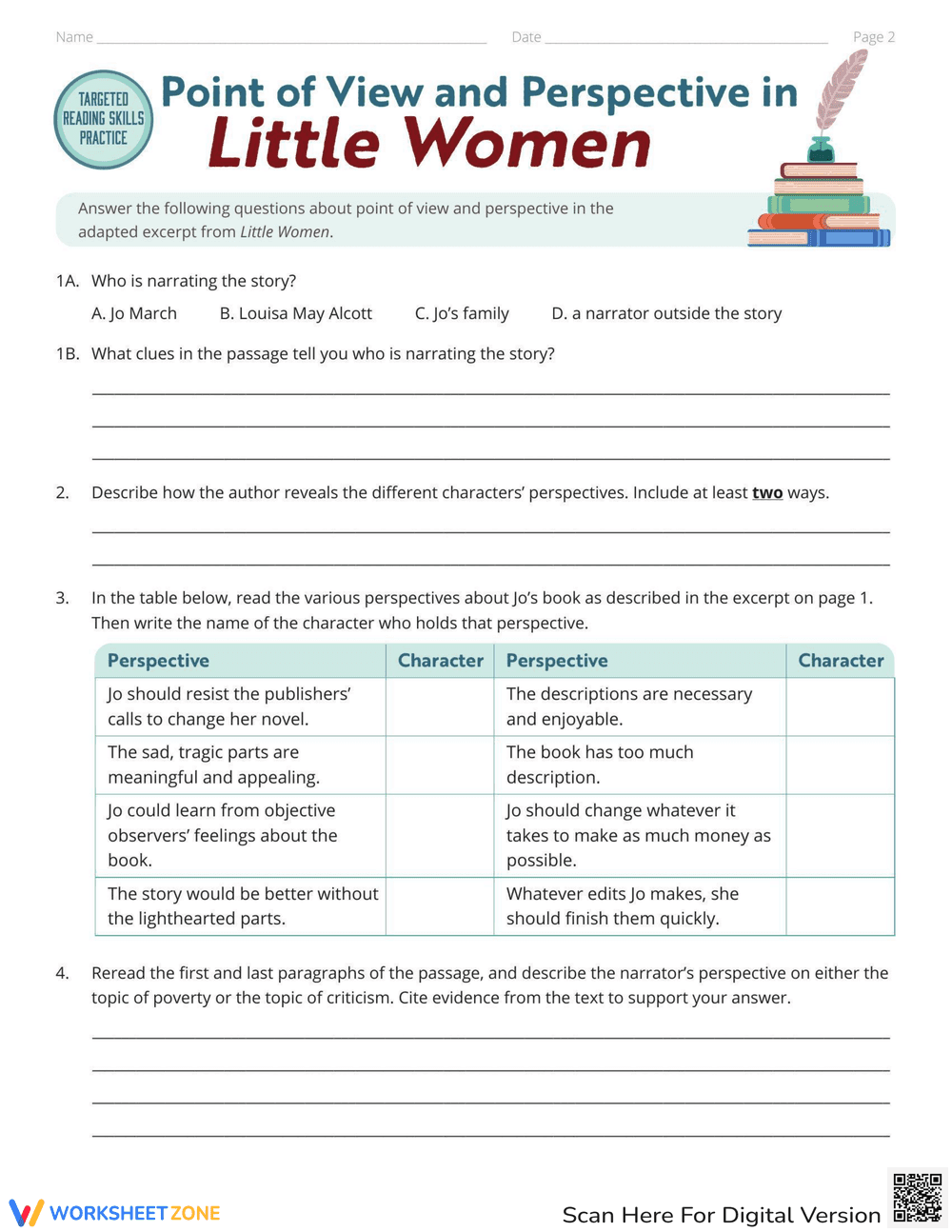 Reading Skills: Point of View Practice - Page 2
