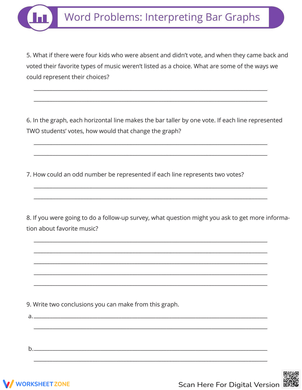 Interpreting Bar Graphs Word Problems - Page 2