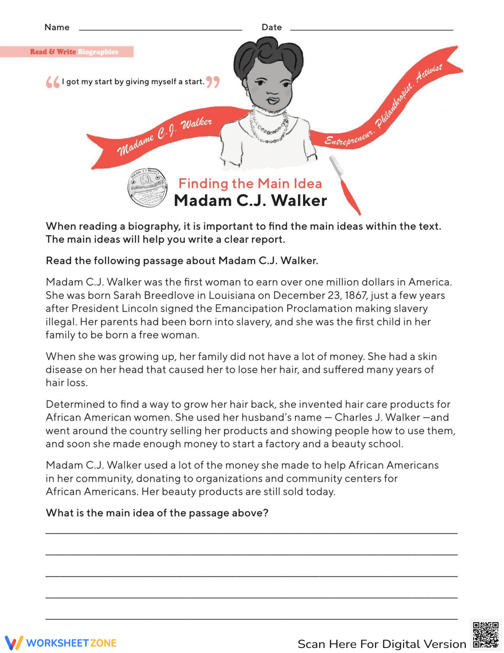 Learn About Madam C.J. Walker - Page 1