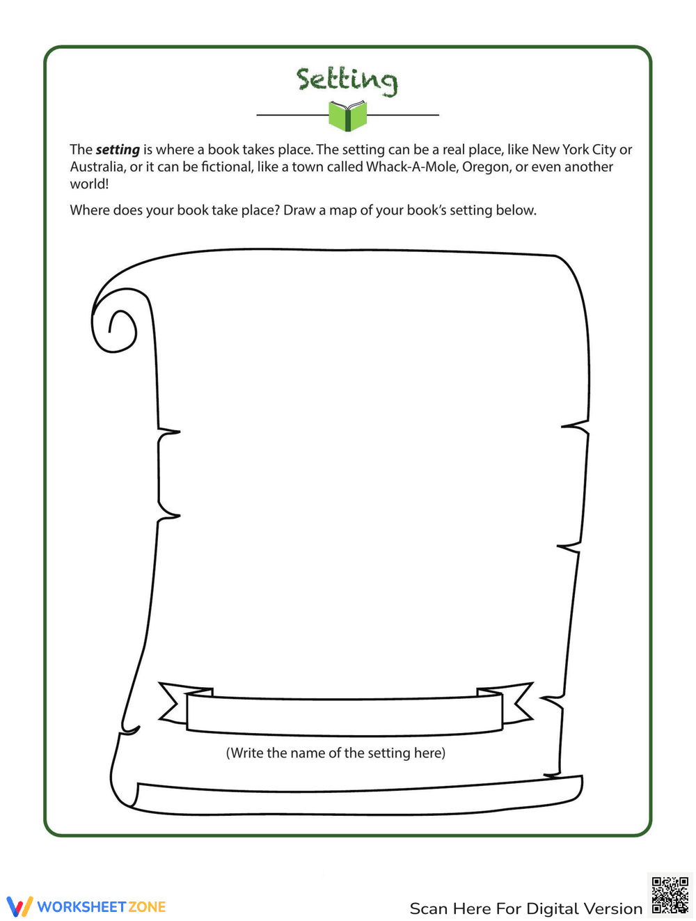 Book Setting Worksheet - Page 1