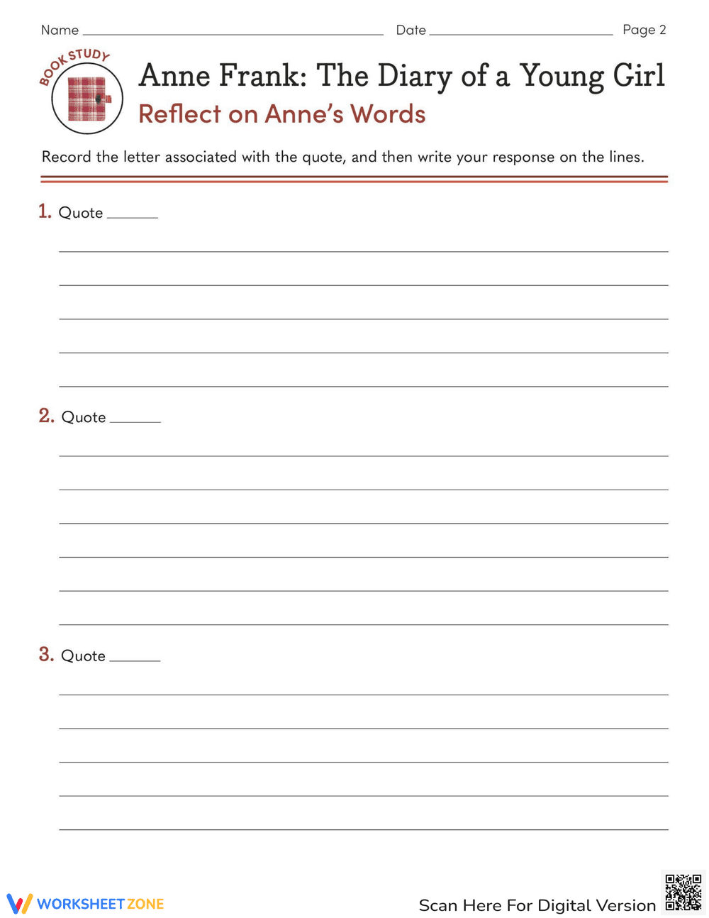Book Study: Anne Frank Reflection - Page 2