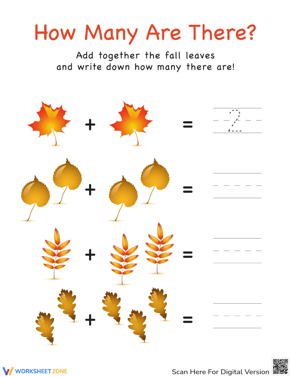 How Many Leaves Counting Activity - Page 1
