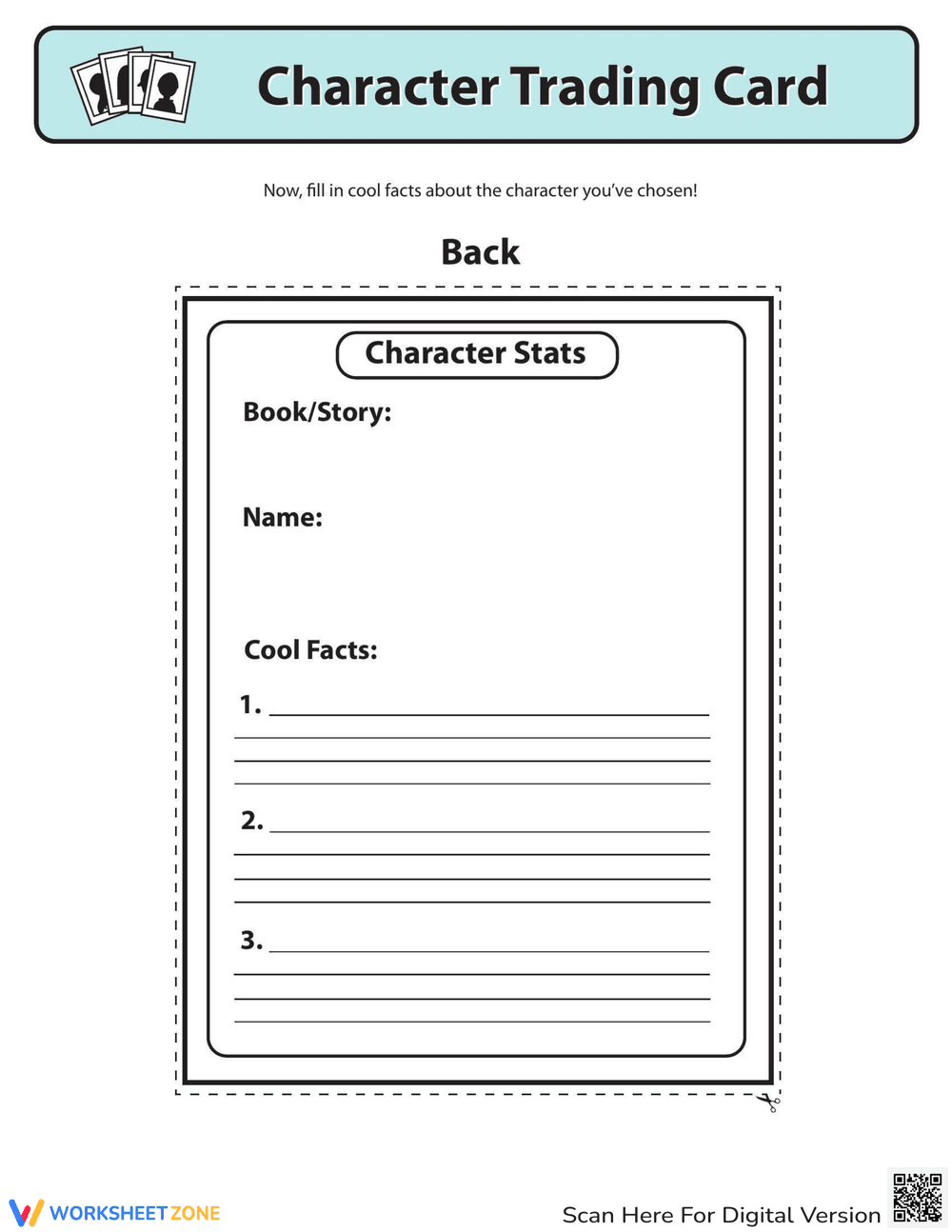 Create a Character Trading Card: Writing Activity - Page 3