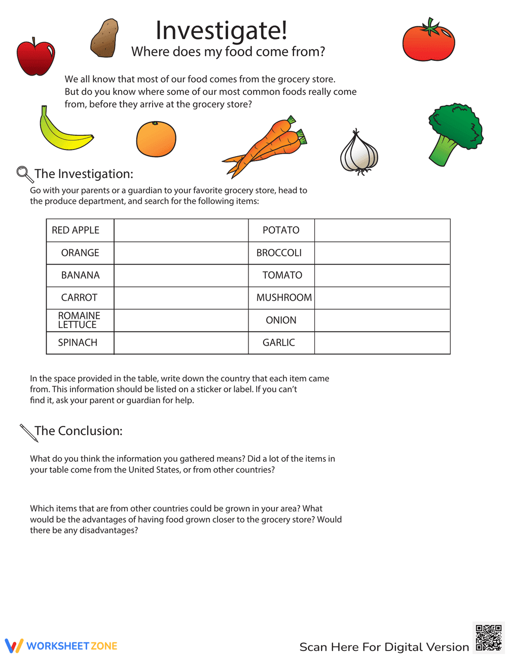 Intro to Research: Store Worksheet - Page 1