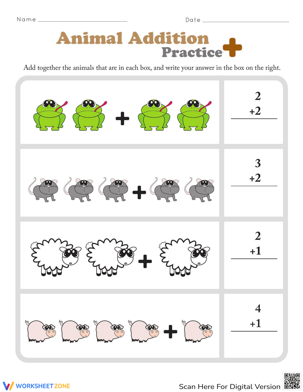 Addition Practice Worksheet: Enhance Math Skills - Page 1