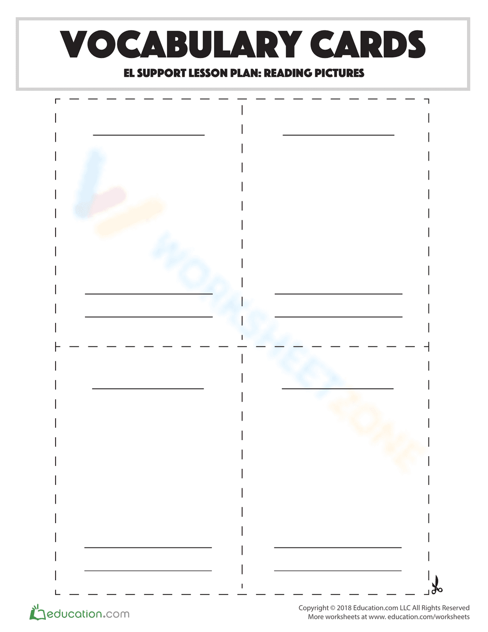 Vocabulary Cards: Reading Pictures - Page 2