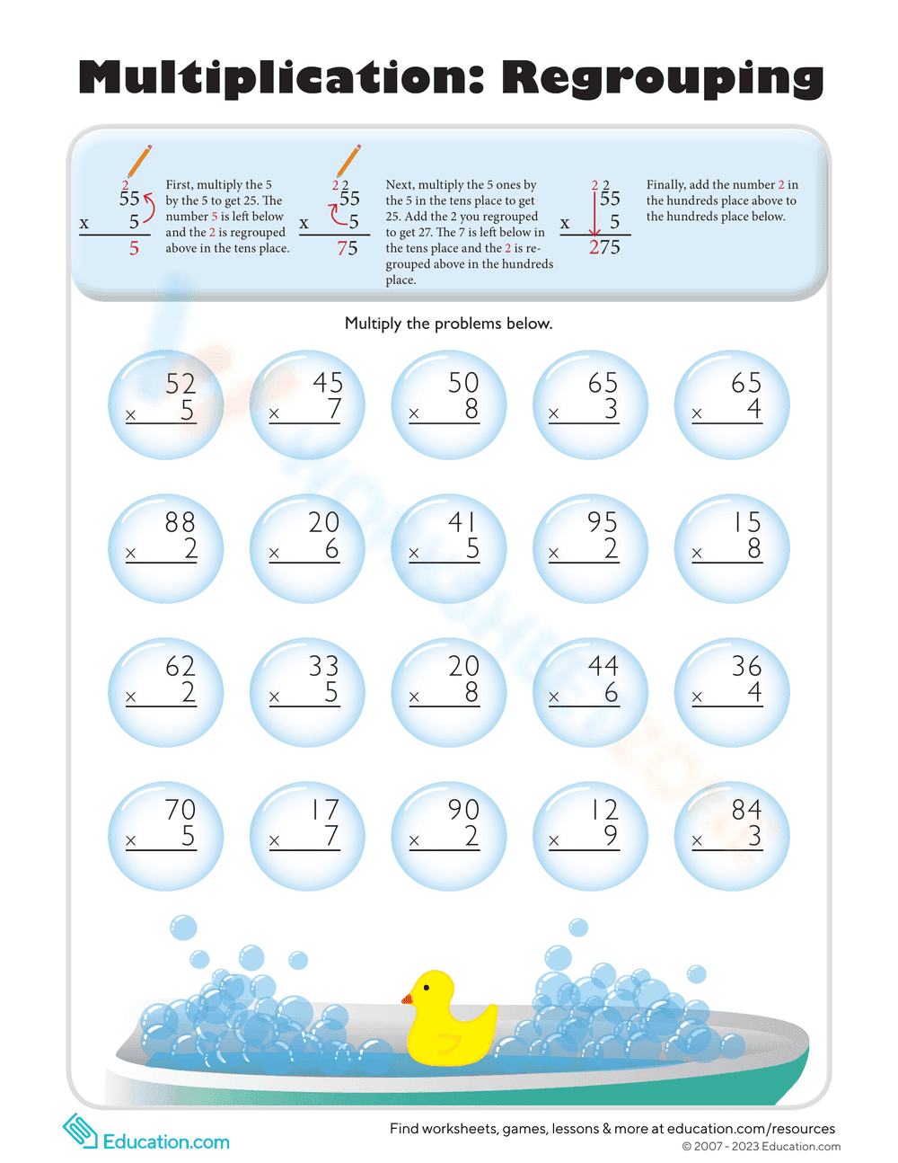 Master Multiplication with Regrouping Bootcamp - Page 2