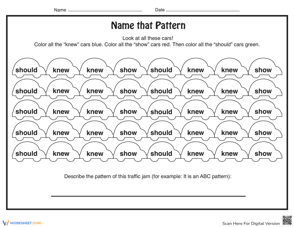 Creative Learning: Color the Pattern Fun Activity - Page 1